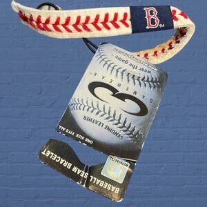 Boston Red Sox Baseball Seam Bracelet Gamewear Genuine Leather MLB Red Stitch